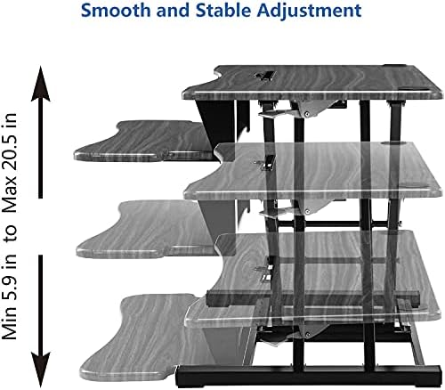 Legend Vansen 32 Inch Adjustable Height Standing Desk Converter Wide Laptop Riser or Dual Monitor Workstation, Black