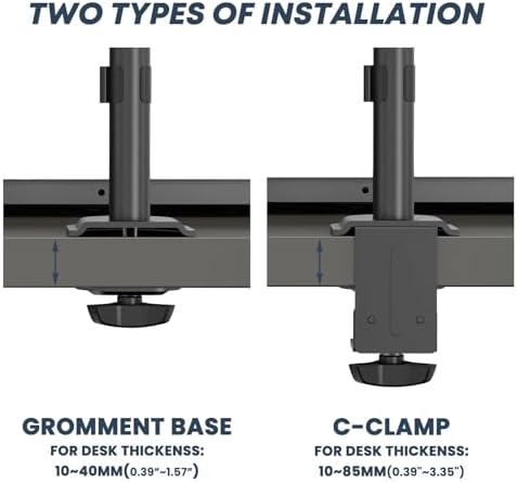 Dual Monitor Stand and Laptop Mount, Fits 32" Monitor & 15" Laptops