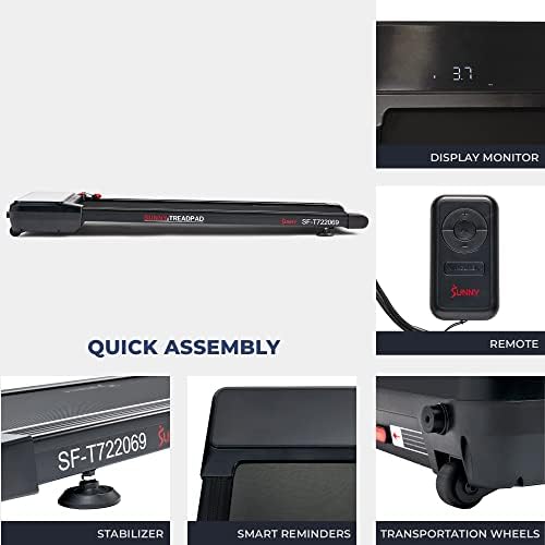 Sunny Health & Fitness Treadpad Auto Incline Treadmill Walking Pad