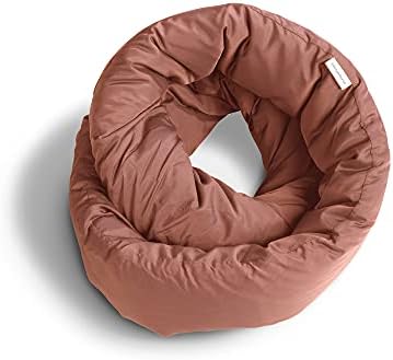 Huzi Infinity Pillow - Home Travel Soft Neck Scarf Support Sleep (Terracotta)