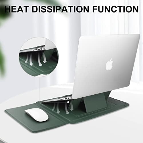 HoYiXi 15 16 Inch Laptop Sleeve Case Leather Bag for MacBook Pro 16 2021 & 2019/Huawei MateBook D15/HP 15.6" PC/MacBook Pro 15/XiaoXin Air 15.6'', Green