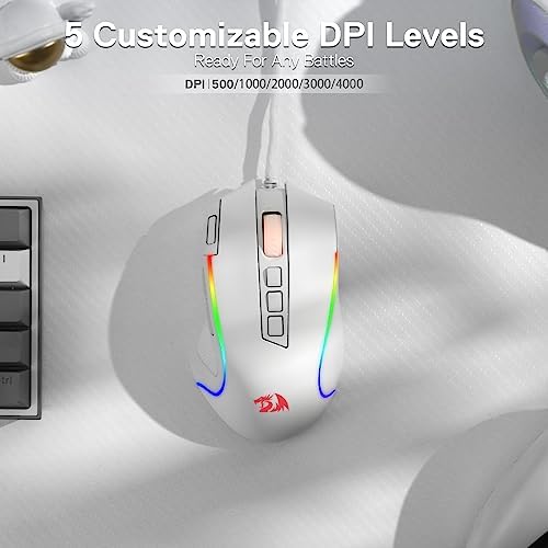 Redragon M612 Wired RGB Optical Gaming Mouse 8000 DPI Remapping Keys