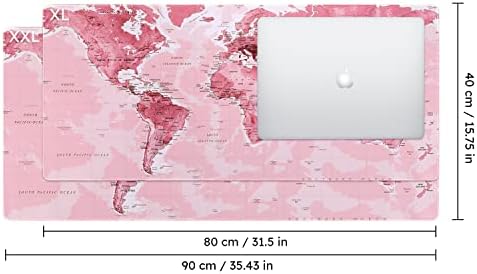 iCasso Gaming Mouse Pad,35.4x15.7 in Desk Pad,Pink World