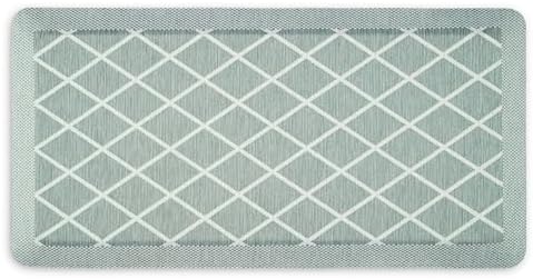 MARTHA STEWART Miles Modern Diamond Anti-Fatigue Air-Infused Kitchen Mat, Mint Green, 19.6"x39"