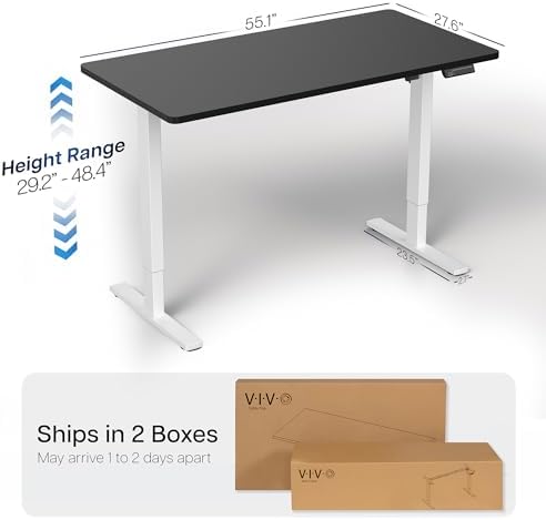 VIVO Black 55 x 28 in Standing Desk, DESK-KIT-1W55B