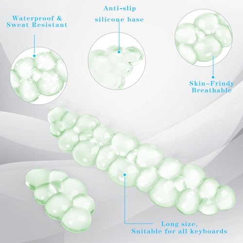 Gel Cloud Keyboard and Mouse Wrist Rest, Cute Wrist Support and Arm Support Keyboard Rest for Keyboard and Mouse Typing Pain Relief，Suitable for Office/Computer/Laptop/Gaming （Green）