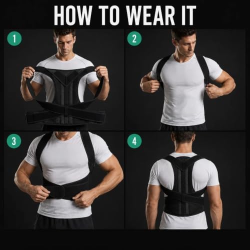 Medira RodPosture Back Brace for Women & Men, Posture Corrector (Red,S)