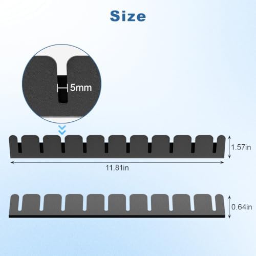 2 Sets Cable Management Organizer,Adhesive Under Desk Cable Holder,Metal Wire Cord Keeper for USB Charging Cables,Ethernet,Mouse,Audio Cords,Self‑Stick Wire Organizer for Home Office Desk,Black