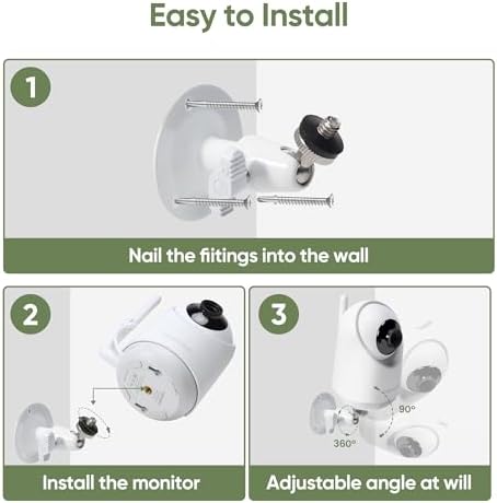 bonoch Adjustable Baby Monitor Wall Mount, Compatible Baby Camera Adjustable Metal Holder Stand (Not for Monitor, Cam Not Include)