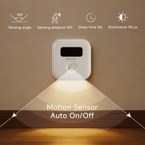 Motion Sensor Night Light: Solar Night Light Indoor with No Charging Needed, Magnetic Wall Mount or Tabletop, 3000K Soft Warm Light for Bedroom, Bathroom, Hallways, Stairway