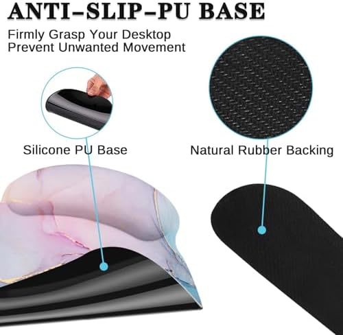 Britimes Keyboard Mouse Pad Set, 4 in 1 Desk Mat Set, Liquid Marbling