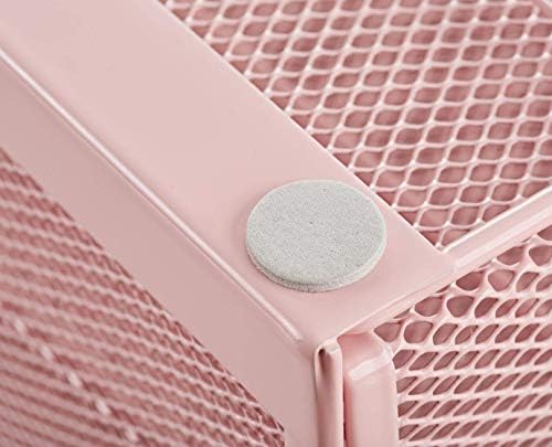 Annova Desk Organizer Wire Mesh 3 Tier Sliding Drawers Paper Sorter/Multifunctional/Premium Solid Construction for Letters, Documents, Mail, Files, Paper, Kids' Art Supplies (Light Pink)