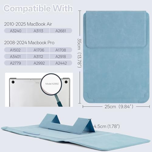 13-14 inch Laptop Sleeve Case with Stand for MacBook Air 13/Pro 14