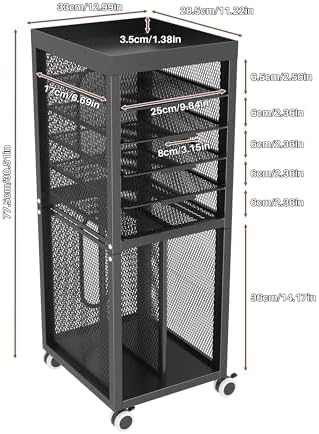 Rolling File Cart with 4 Dividers, Mobile File Cabinet with Wheels