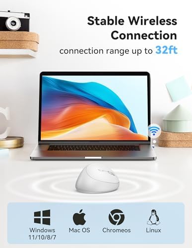 TECKNET Ergonomic Wireless Mouse 2.4G Vertical Mouse Silent 4800 DPI