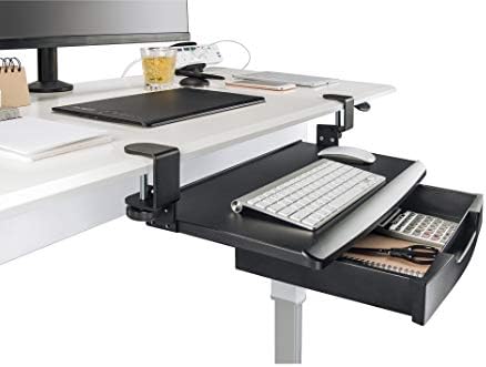 Mobotron Clamping Under-Desk Keyboard Tray with Drawer
