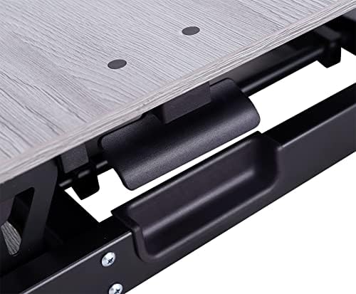 Rocelco Standing Desk Converter 31.5 Inch Sit Stand Up Dual Monitor Tabletop Riser with Tablet Mount, Height Adjustable Home Office Workstation - Deep Keyboard Tray for Laptop Mouse - Gray (R VADRG)
