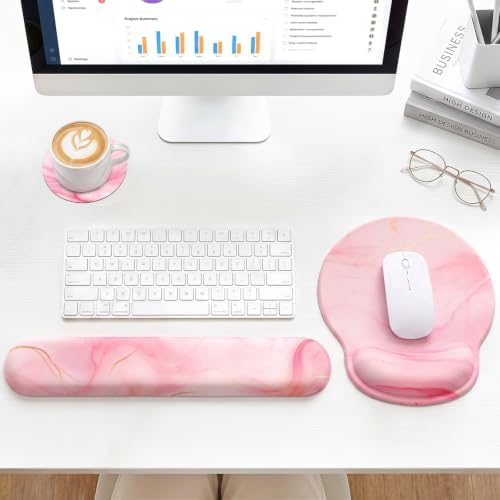 Ergonomic Mouse Pad with Wrist Rest, Mouse Pads for Desk Wrist Support