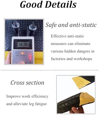 Anti Fatigue Mat Anti Static Rubber Work Mat Anti Slip Comfort Standing Mat Industrial Kitchen Floor Mat 20mm Thick(D,80x40 cm)