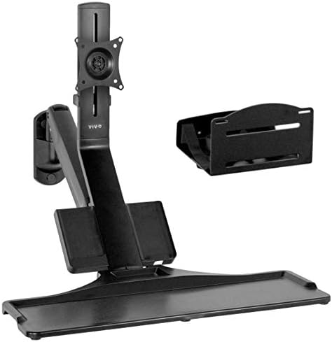 VIVO Monitor & Keyboard Counterbalance Sit-Stand Wall Mount, STAND-SIT1WD