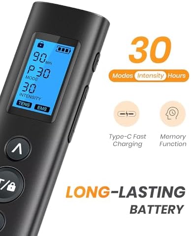 AVCOO 30 Modes TENS EMS Unit Muscle Stimulator for Pain Relief, 12 Pcs Pads