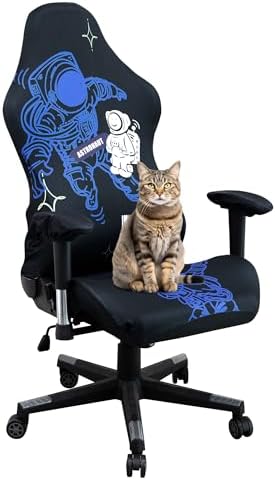 Gaming Chair Covers,Stretchable Computer Chair Cover,Ergonomic Office Chair Cover,for Anti Cat Scratch Protection of Computer Gamer Chair Slipcovers,Racing Chair Covers (Only Covers,Astronaut)