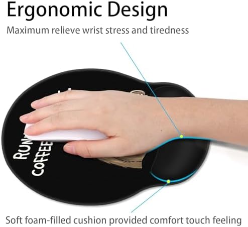 Britimes Ergonomic Mouse Pad with Wrist Support, Sloth Coffee