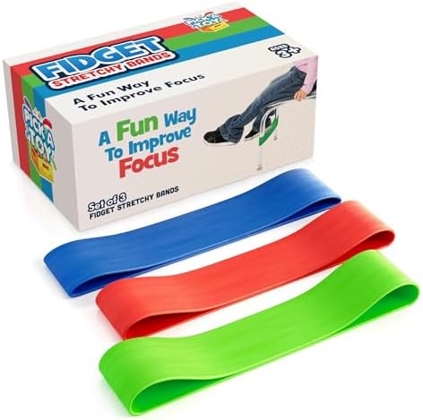 Chair Bands For Kids With Fidgety Feet 3 Pack | Fidget Chair & Desk Band | Stretchy Bands for Your Feet | For Kids with ADHD, ADD, SPD, Autism