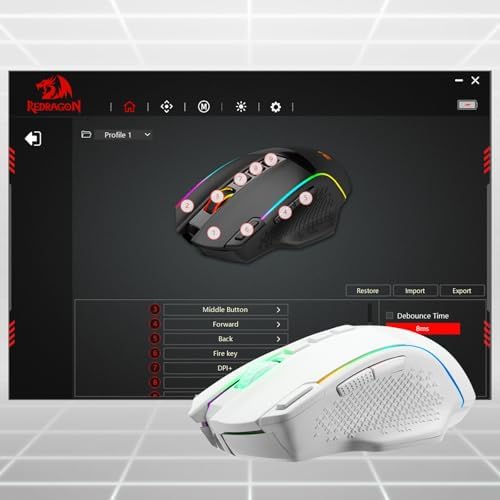 Redragon M991 3-Mode Wireless RGB Gaming Mouse 26000 DPI Remapping Keys