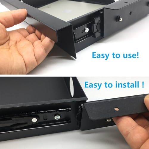 Under Desk Mounted Sliding Pull-out Drawer, W 15.3" x D 8.8"