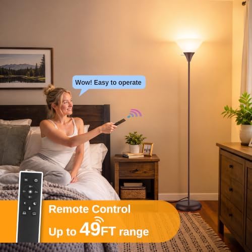 Coucrek Floor Lamp for Living Room, Torchiere Standing Light
