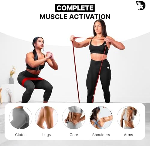 DMoose Fitness Fabric Resistance Bands for Full Body Exercises - Non-Slip Thick Cloth Stretch Band for Squats, Lunges & Bicep Curls - Long Resistance Bands for Working Out - Booty Band for Men & Women
