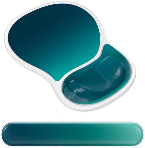 AKIT Ergonomic Mouse Pad and Keyboard Wrist Rest Set, Aurora Green