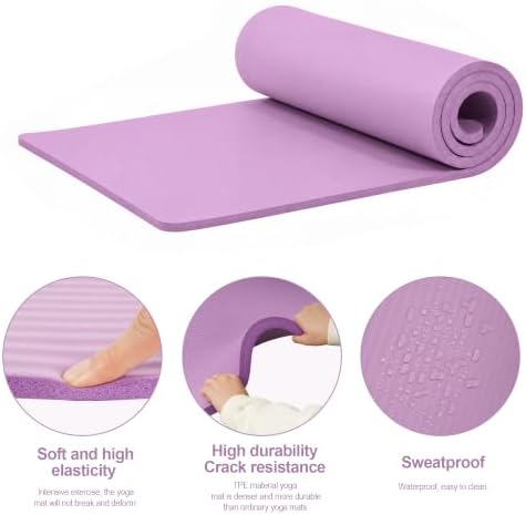HULKFIT High Density Non Slip Yoga Mat, Extra Thick Exercise Mat with Carrying Strap, for Pilates, Fitness, Home Gym & Floor Workouts - Multiple Thickness & Multiple Color