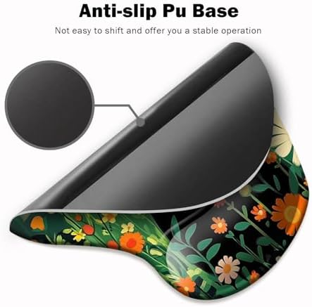 Ergonomic Mouse Pad with Wrist Support,Mouse Pad with Wrist Rest and Coaster Set,Office Supplies Non-Slip Mouse Pads for Desk, Non-Slip Comfortable,Cute Black Cat