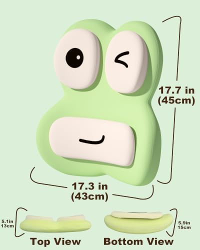Cute Frog Lumbar Support Pillow for Office Chair, Memory Foam Back Cushion