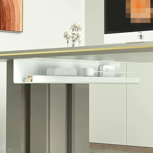 Under Desk Cable Management, Cable Management Tray Clamp Mount Organizer Wire Tray for Home Office Standing Desk (White)