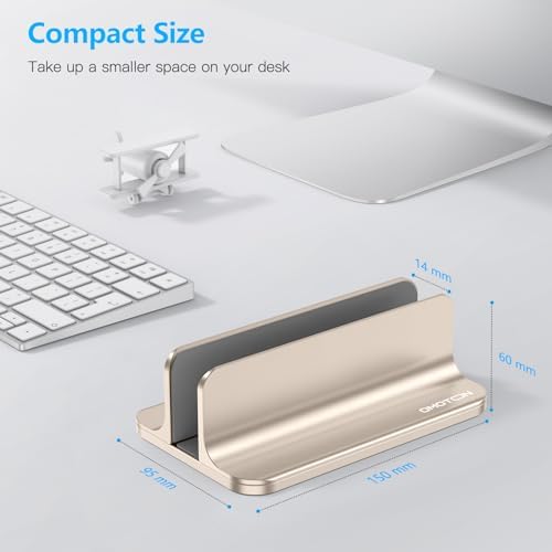 OMOTON Vertical Laptop Stand Holder, Adjustable Dock for MacBook, Starlight