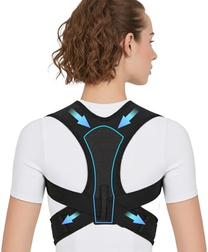 Posture Corrector for Women and Men Adjustable Upper Back Brace Breathable Back Posture Corrector for Clavicle Support and Providing Pain Relief from Neck, Shoulder, and Upper Back