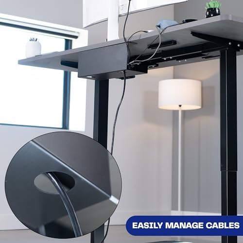 VIVO Black 17 inch Extra Deep Cable Management Tray, DESK-AC16-1C