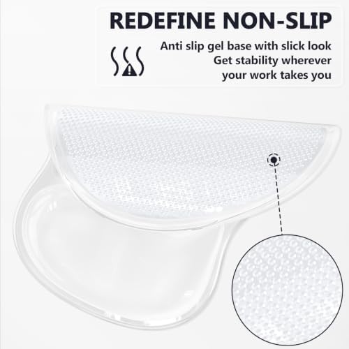 AKIT Ergonomic Mouse Pad with Wrist Rest&Keyboard Wrist Rest Set,Gel, Clear