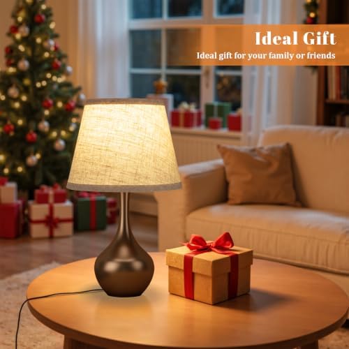 16.1" Touch Table Lamp for Nightstand, 3 Way Dimmable Small Bedroom Lamp