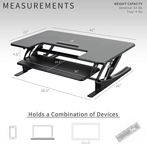 VIVO Black 42 in Standing Desk Converter, DESK-V000VL