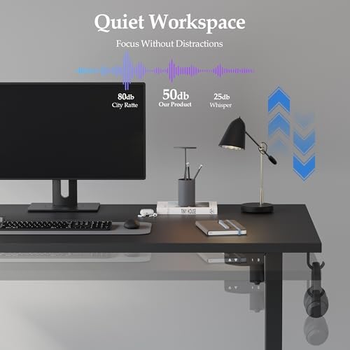 Klicelor 71 Inch Large Electric Standing Desk, Height Adjustable Office Desk, Sit Stand Up Computer Gaming Desk with Memory Preset, Three-Piece Desktop, Black