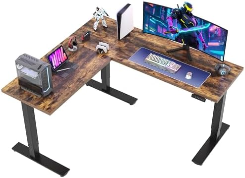 SANODESK 71" Reversible L-Shaped Electric Standing Corner Computer Desk