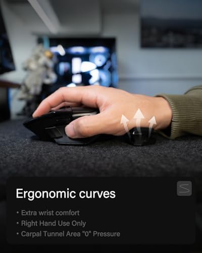 Stageek Mouse Wrist Rest,Ergonomic Wrist Rest for Mouse,Carpal Tunnel Support,Anti-Fatigue,Easy Glide Wrist Rest for The Right Hand,Black.