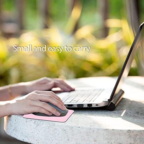 Small Rectangular Mouse pad Shop,only Takes up Mouse Space, Universal mini Mouse pad Portable Waterproof, with Non-Slip Glue Base, Pink 5X6 inches,
