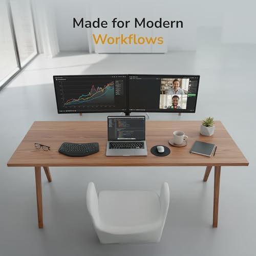 Mount-It Dual Monitor Arm, Heavy Duty Desk Mount for 2 Screens 13-32 in
