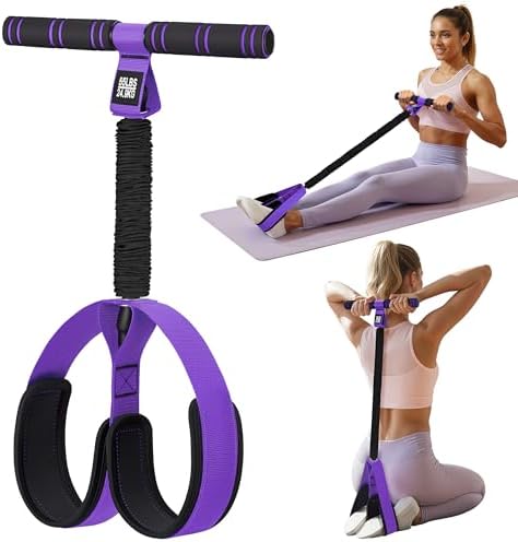 Pedal Resistance Band with Handle | Upgraded 55LBS Exercise Resistance Bands for Core, Abs, Legs, Glutes, Arms, Strength, Physical Therapy, Pilates, Sit Up Workout Equipment for Women Home Gym