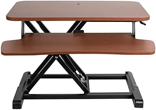 VIVO Dark Walnut 26 in Standing Desk Converter, DESK-V026KA